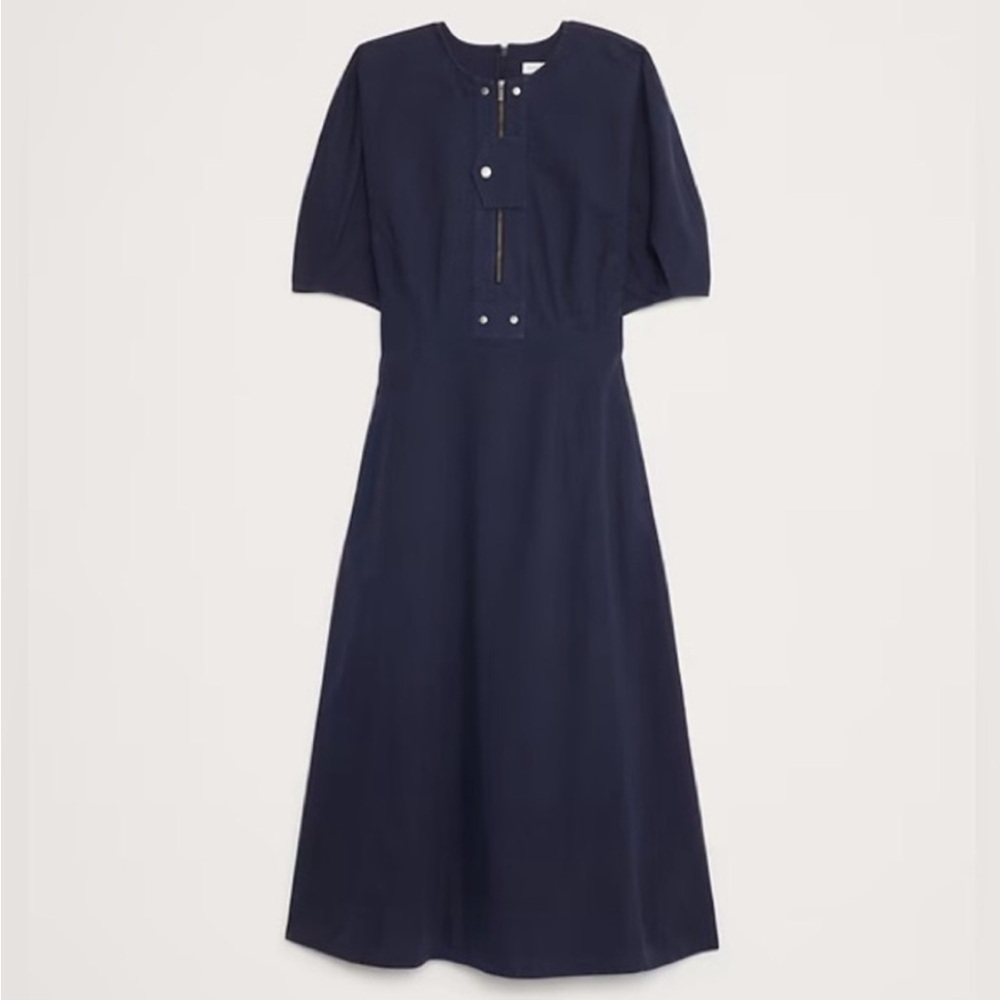 NEW! Banana Republic Stretch-Column Twill Utility Midi Dress -Multiple 817689 💖 - Picture 5 of 7